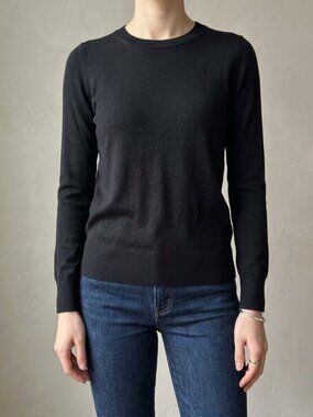 Banana Republic Silk Cashmere Crew-Neck Sweater | Black | XS